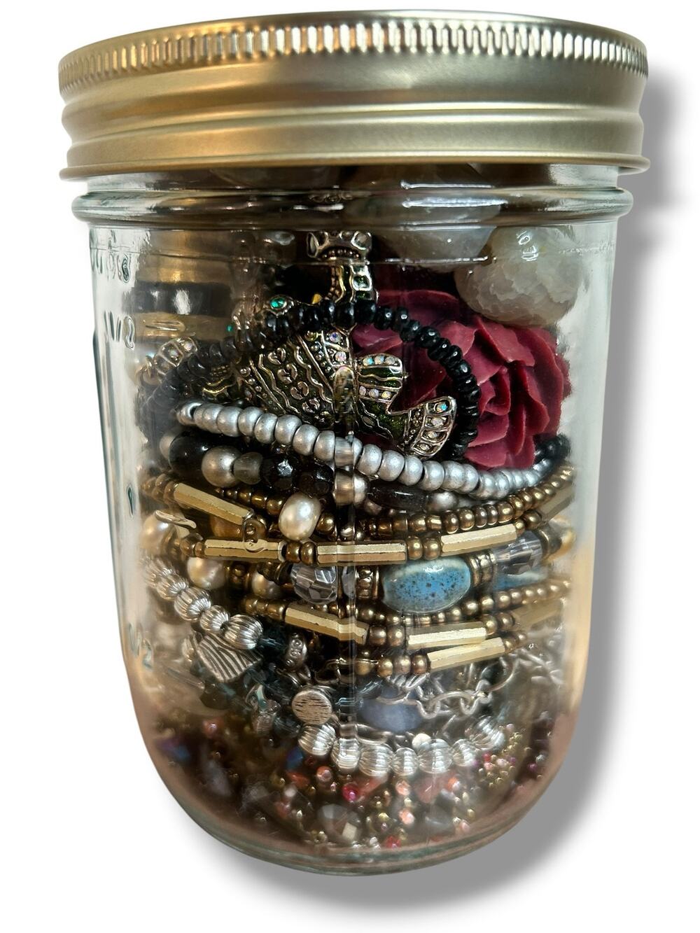 Jewelry Jar Earth Tones Feminine Layering Jewelry Mixed Lot Blue Green Brown